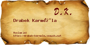 Drabek Karméla névjegykártya
